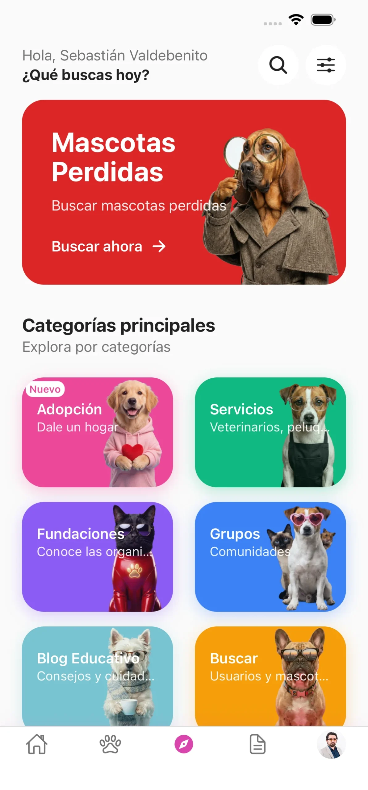 Captura de Pantalla App Puppyfy - Mapa Explorar